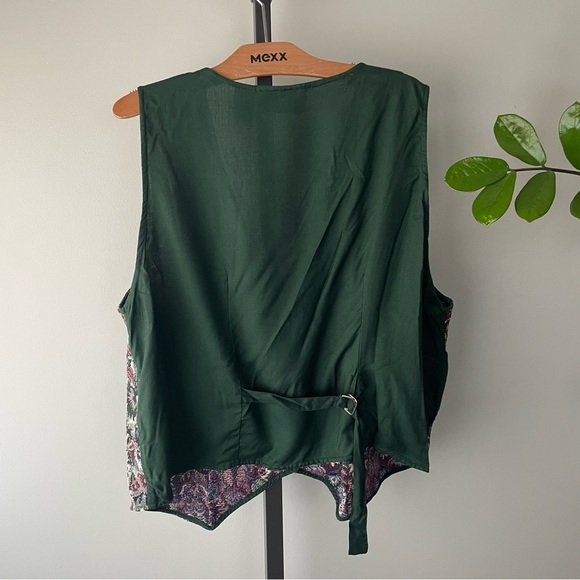 90s Vintage Fairset Button Down Floral Vest Pink Green Plus Size 1X - Picture 6 of 6